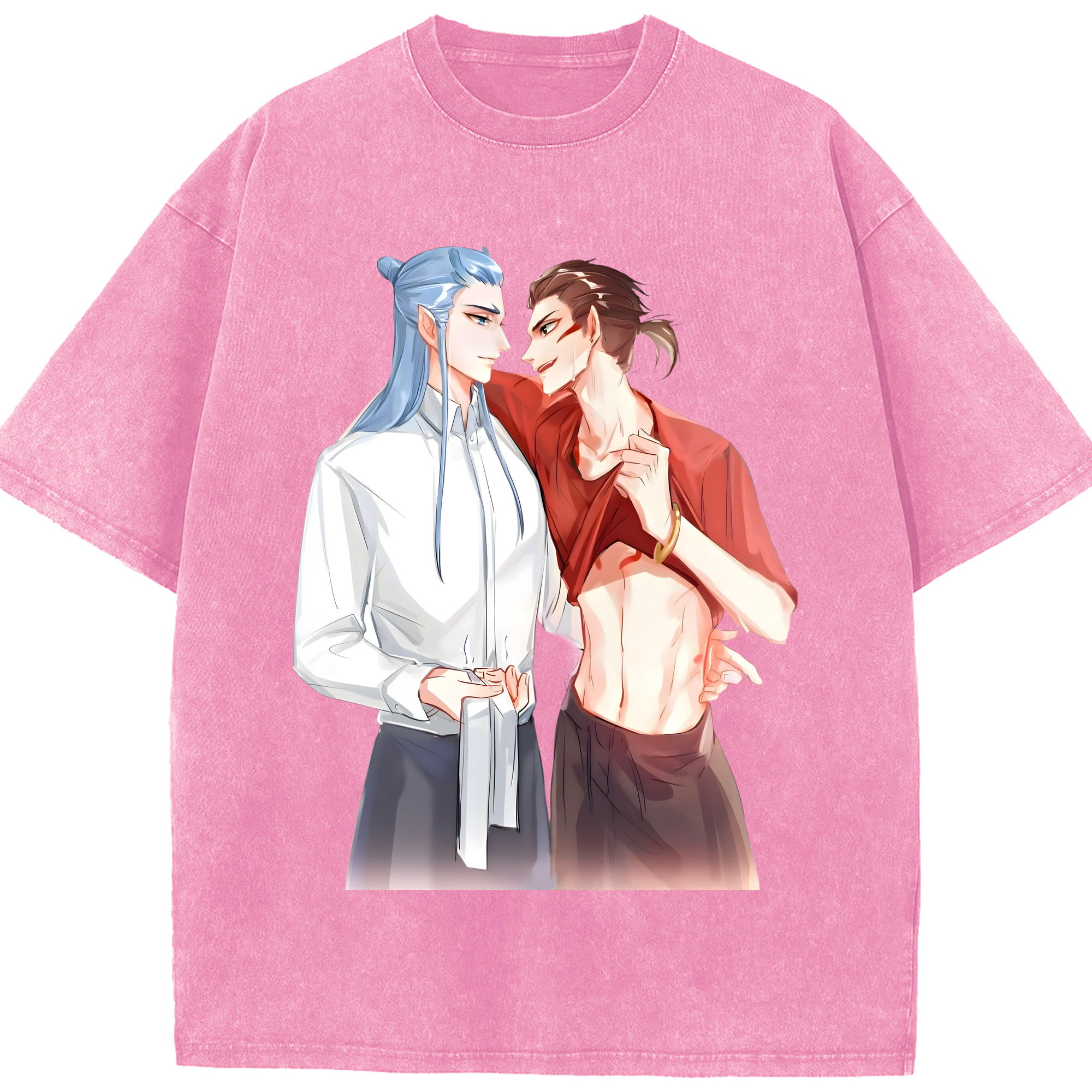 （画像用） Ne Zha 2 ナタ 魔童の大暴れ 綿100% ヴィンテージ風 半袖Tシャツ（フロントプリント）